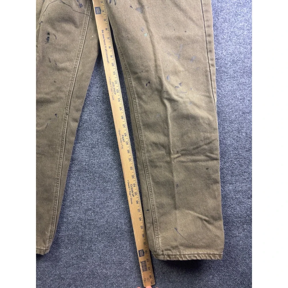 Carhartt‎ Flannel Lined Work Pants Mens 36x34 Brown Distressed B162